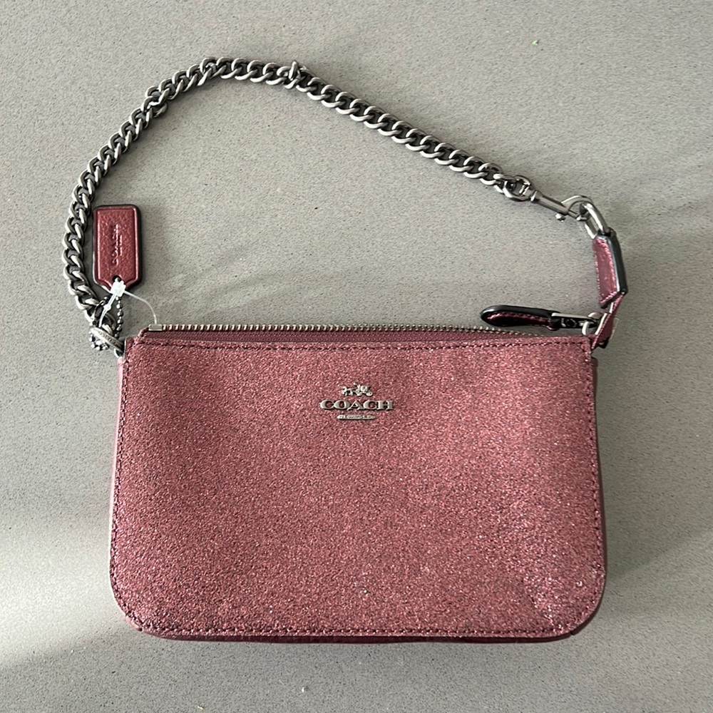 NWT-ish Coach Glitter Large Chain Wristlet